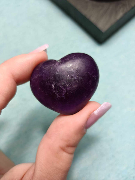 Purple Fluorite Crystal Heart