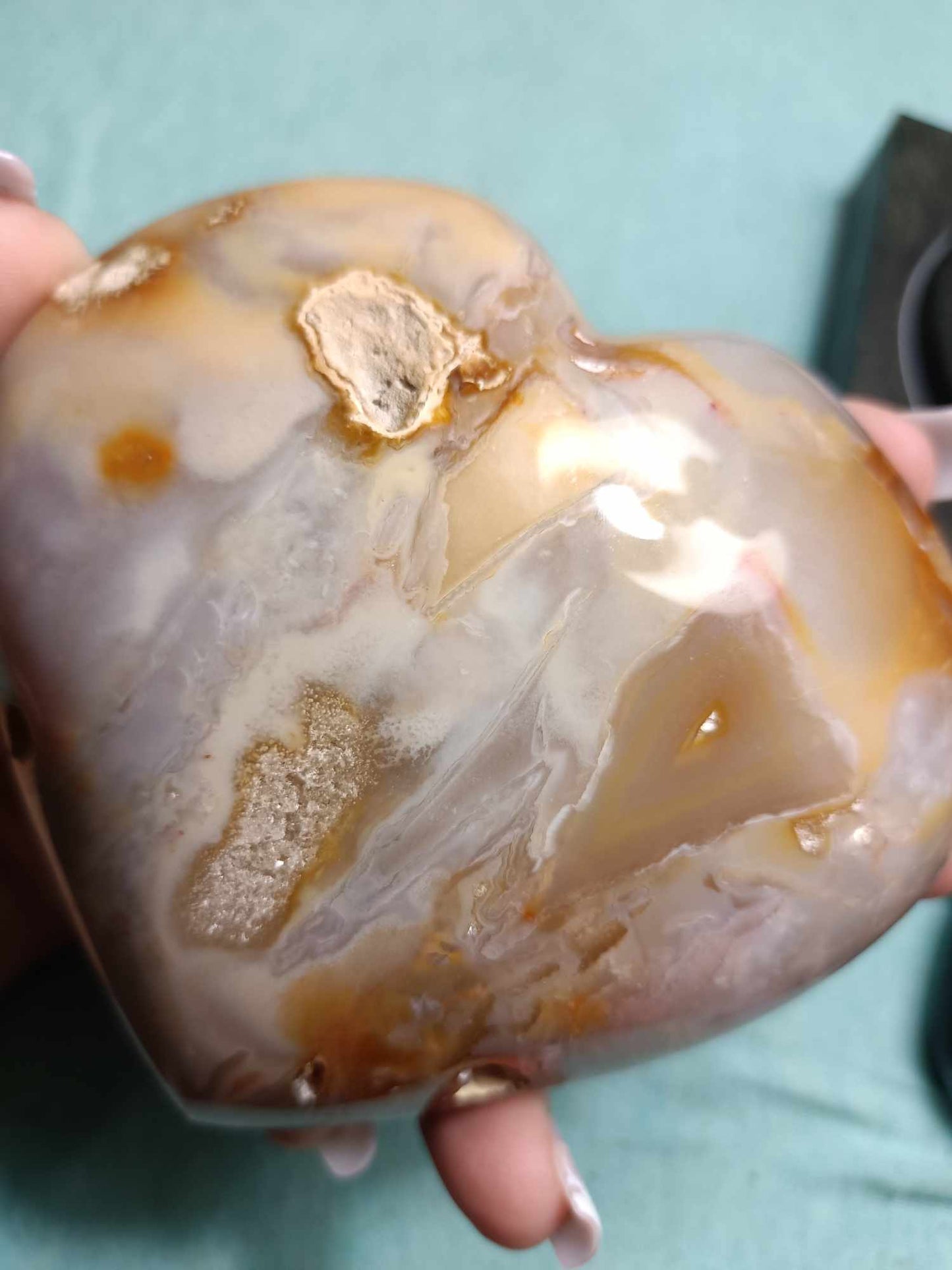 Chalcedony Agate Crystal Heart