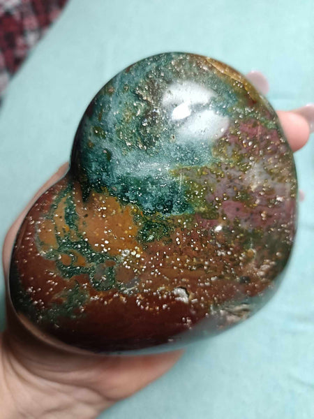 Ocean Jasper Crystal Heart Carving