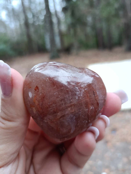 Fire Quartz Crystal Heart