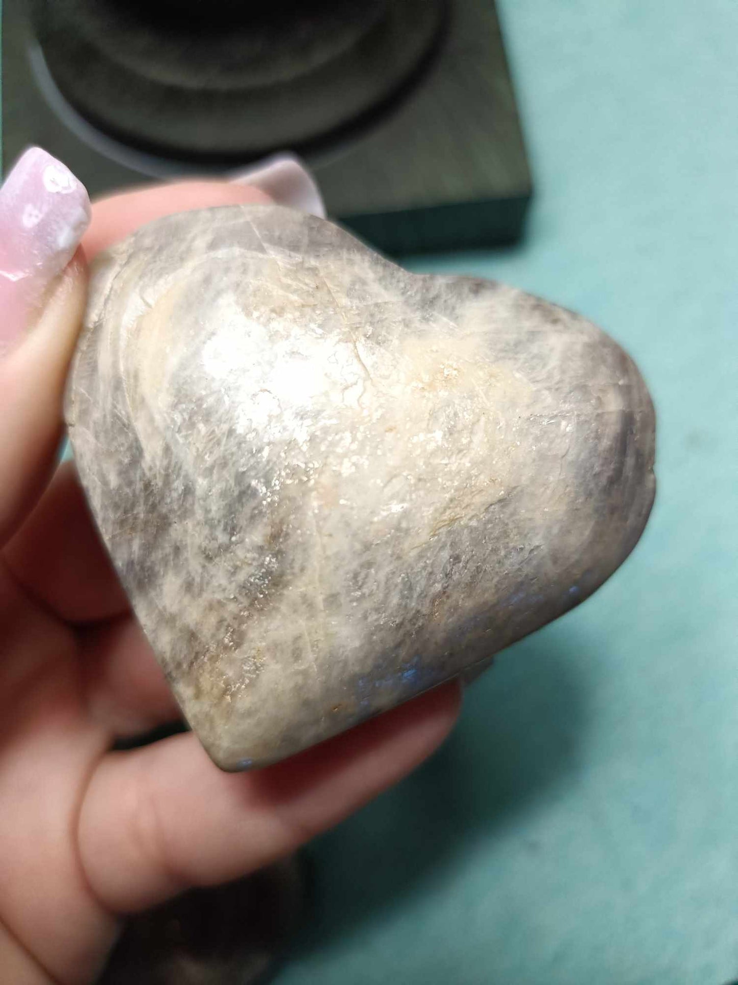 Moonstone white Labradorite Crystal Heart