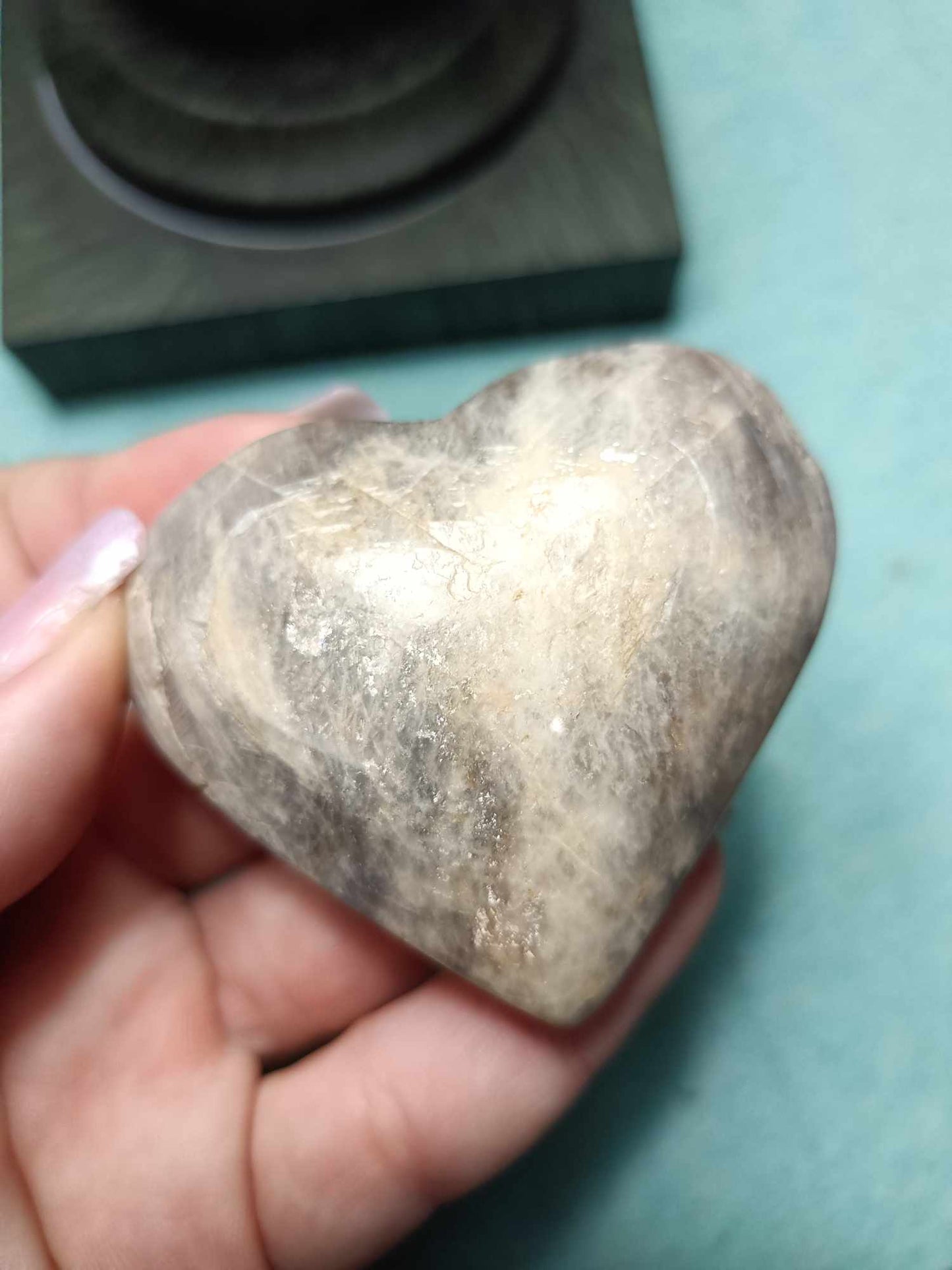 Moonstone white Labradorite Crystal Heart