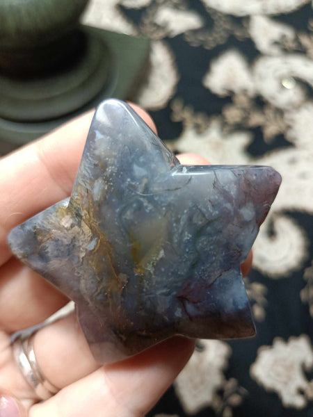 Agate Crystal Star Carving