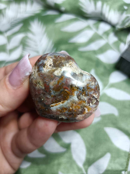 Ocean Jasper Crystal Heart Carving