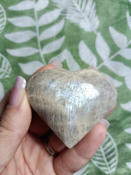 Moonstone white Labradorite Crystal Heart