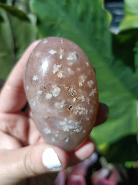 Pink Flower Agate Palmstone