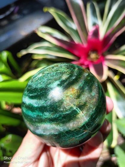 Mariposite green mineral crystalized pollished Spheres