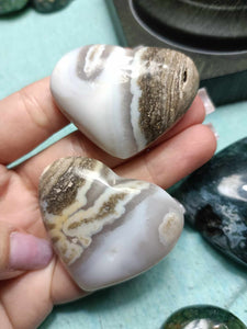 White chalcedony in Ocean Jasper heart