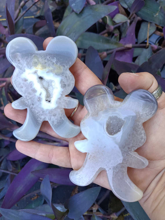 Agate Crystal Mickey Mouse Carving