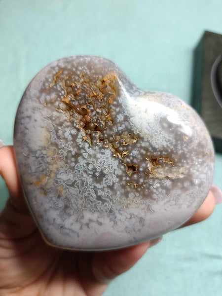 Ocean Jasper Crystal Heart Carving