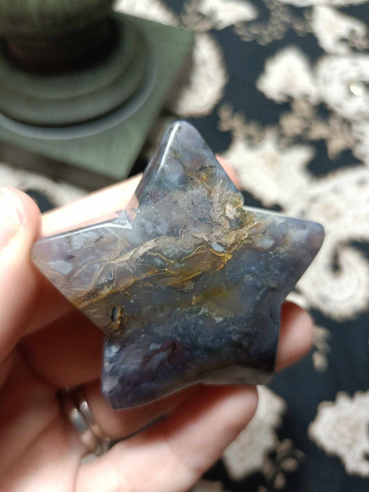 Agate Crystal Star Carving