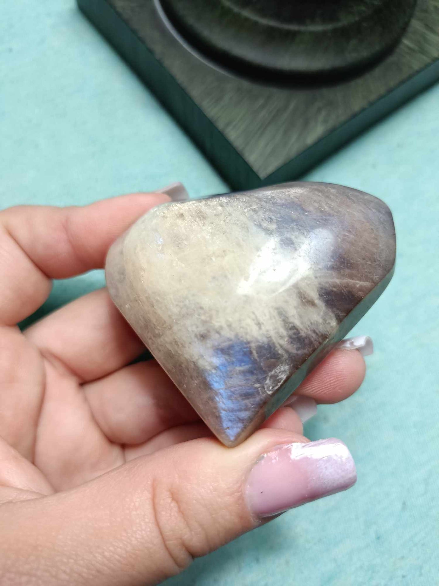 Moonstone white Labradorite Crystal Heart