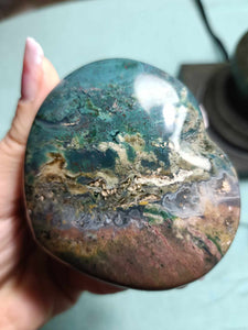 Ocean Jasper Heart purple and green