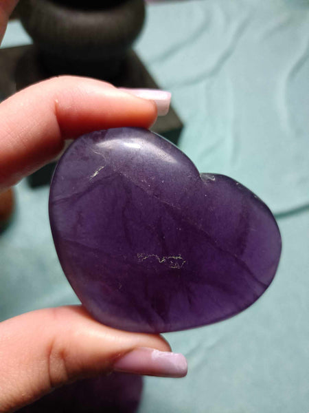 Purple Fluorite Crystal Heart