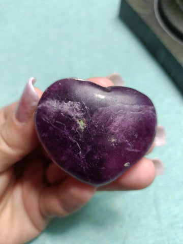 Purple Fluorite Crystal Heart