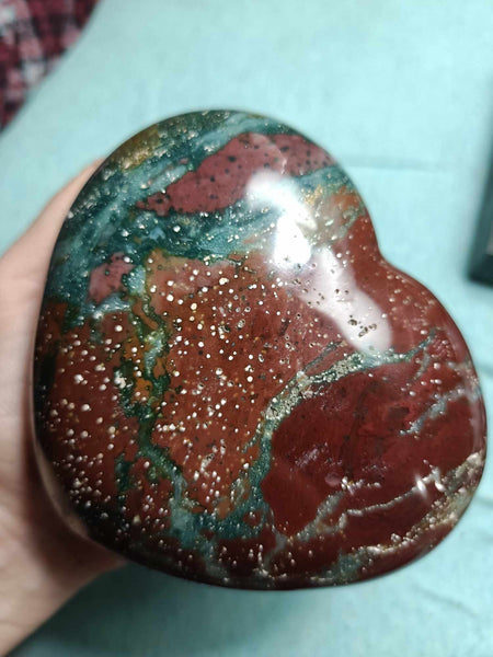 Ocean Jasper Crystal Heart Carving