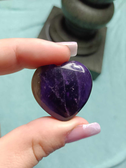 Amethyst crystal heart from Brazil