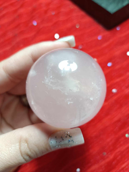 Pink Rose Quartz crystal Sphere A