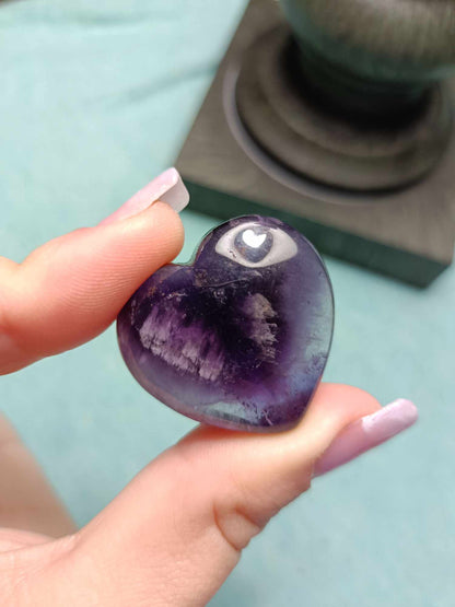 Amethyst crystal heart from Brazil