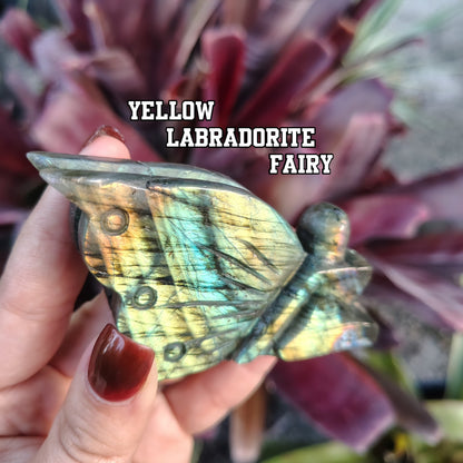 Labradorite Fairy Stone fantasy carving