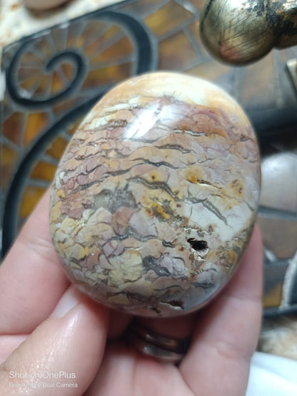 Ibis Jasper PalmStone with pink and yellow