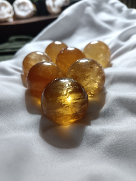 Honey Calcite Sphere