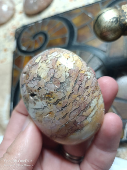 Ibis Jasper PalmStone with pink and yellow