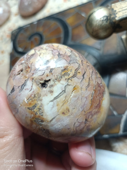 Ibis Jasper PalmStone with pink and yellow