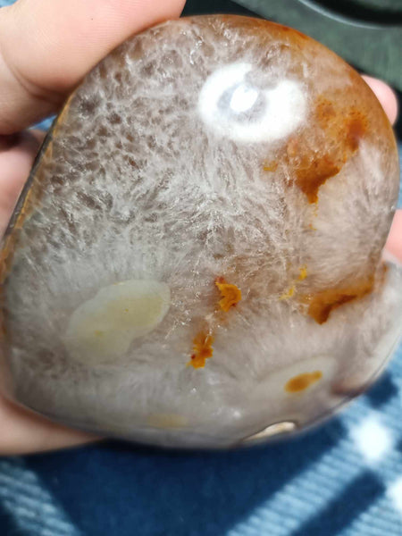 Agate Crystal Heart with Cave Druzy