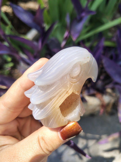 Agate Eagle with cave druzy #3