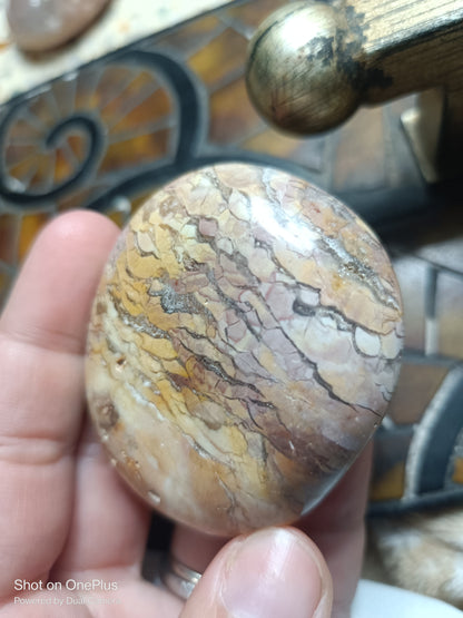 Ibis Jasper PalmStone with pink and yellow