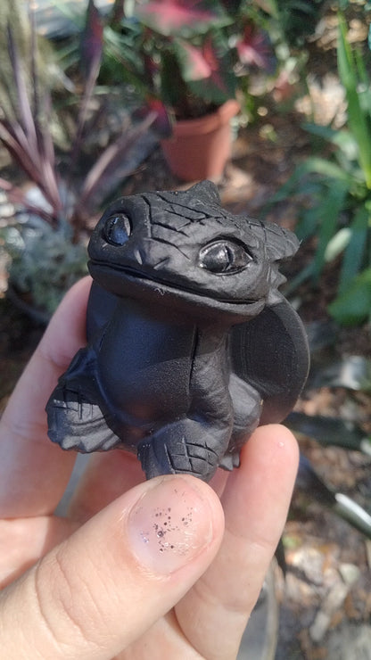Obsidian crystal rock toothless Dragon Carving