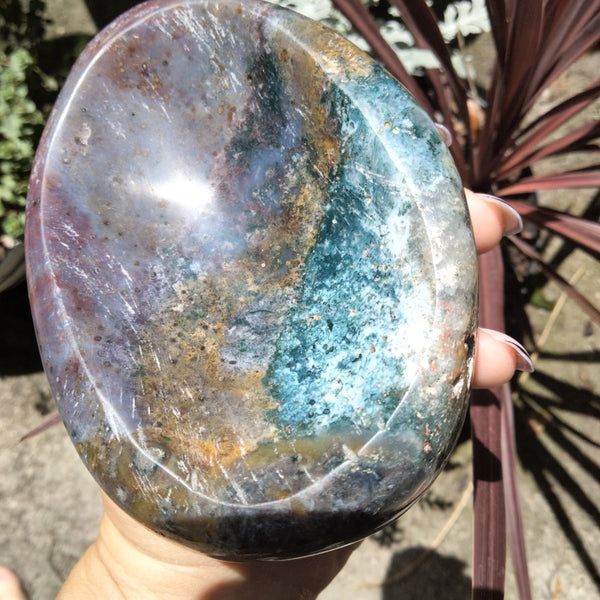 Ocean Jasper Crystal Bowl purple and Teal