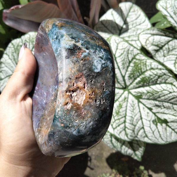 Ocean Jasper Crystal Bowl purple and Teal