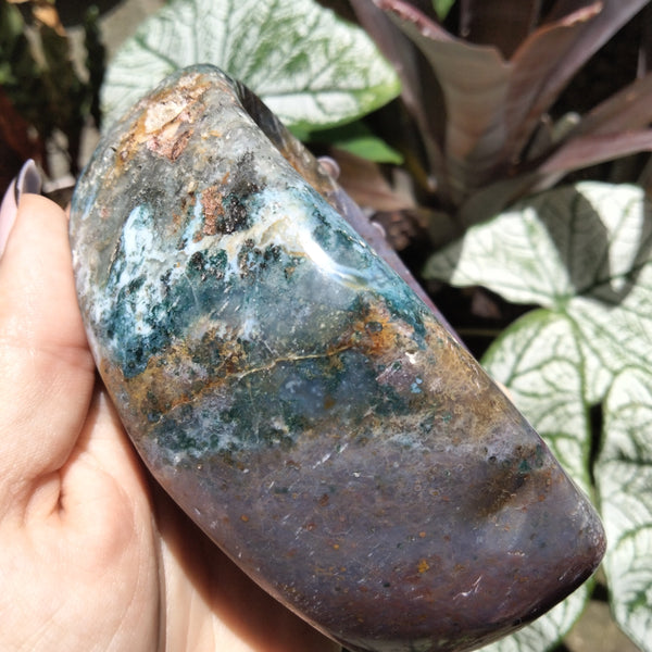 Ocean Jasper Crystal Bowl purple and Teal