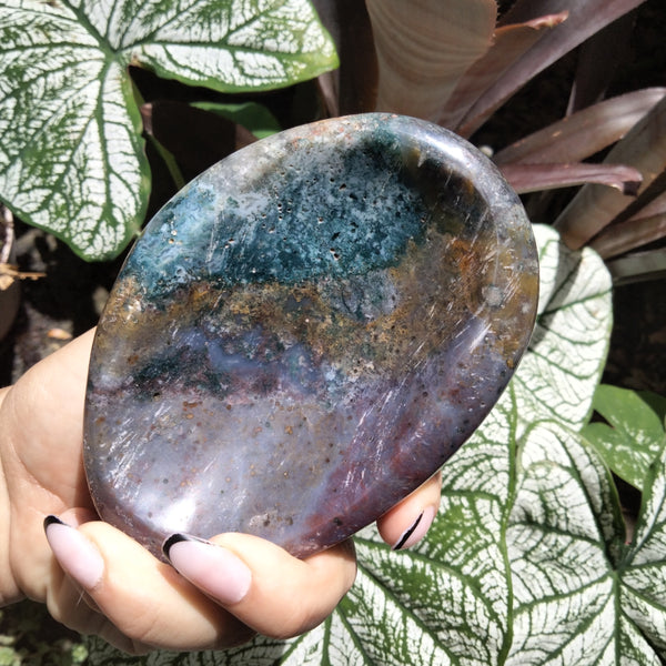 Ocean Jasper Crystal Bowl purple and Teal