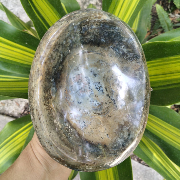 Ocean Jasper Crystal Bowl "Swampgrass"