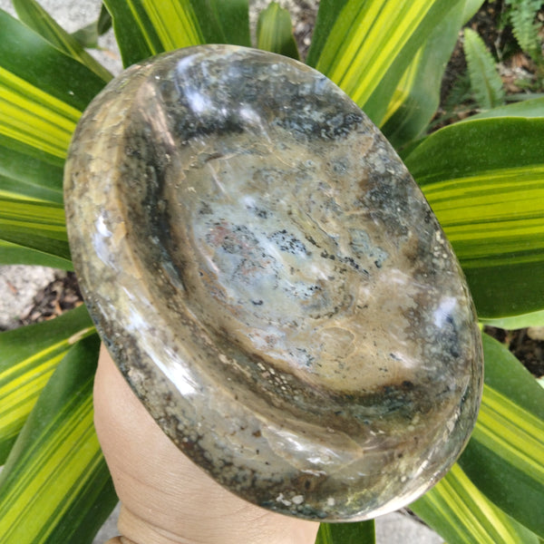 Ocean Jasper Crystal Bowl "Swampgrass"