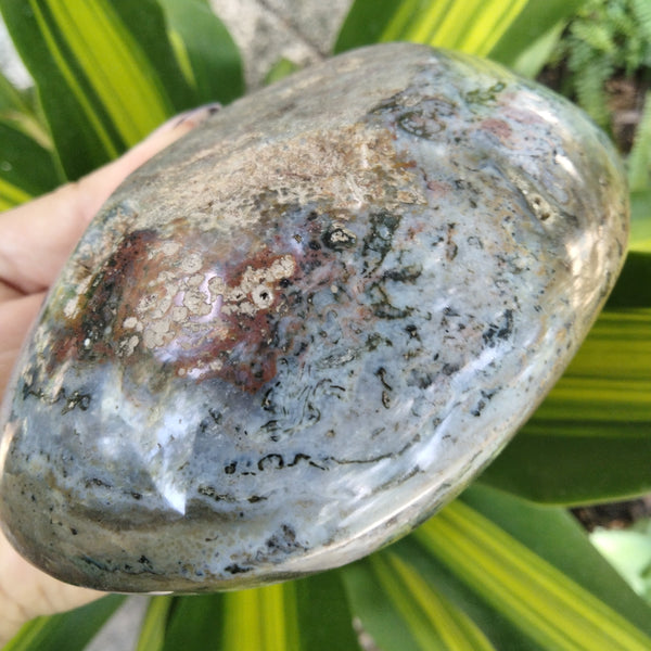 Ocean Jasper Crystal Bowl "Swampgrass"