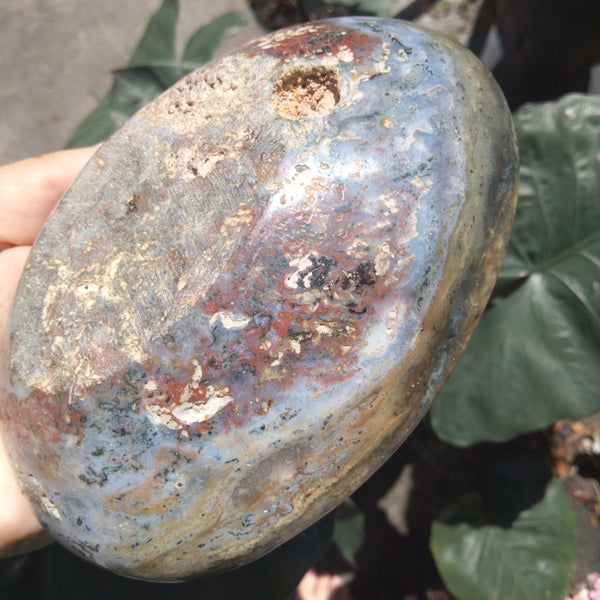 Ocean Jasper Crystal Bowl "Swampgrass"