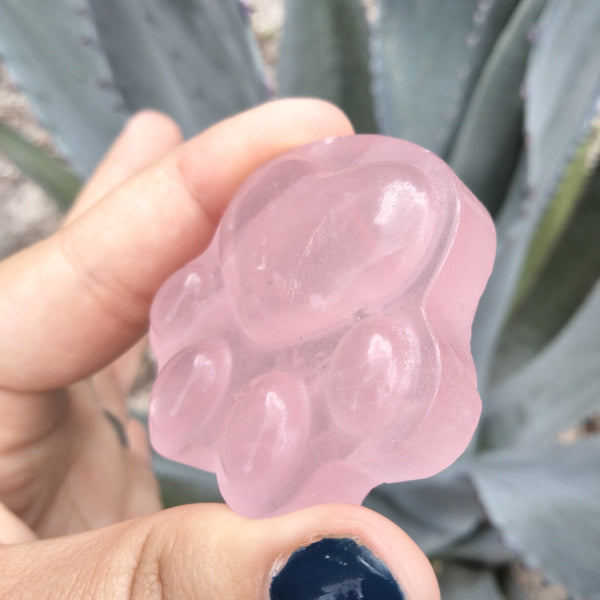 Pink Rose Quartz Bulldog Paw