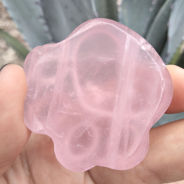 Pink Rose Quartz Bulldog Paw