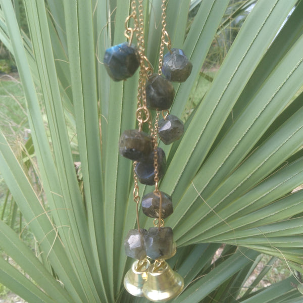 Sun & Flower Labradorite Crystal Charms with Belles for office rainbows