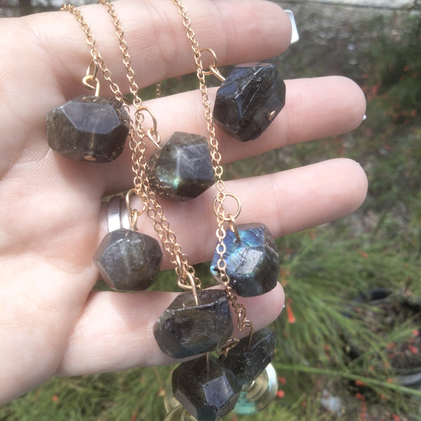 Sun & Flower Labradorite Crystal Charms with Belles for office rainbows