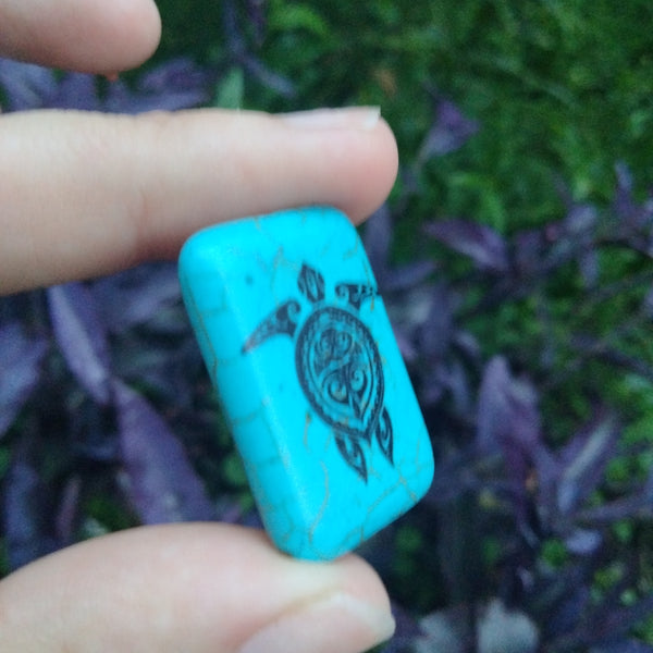 Blue Howlite Turtle Pendent