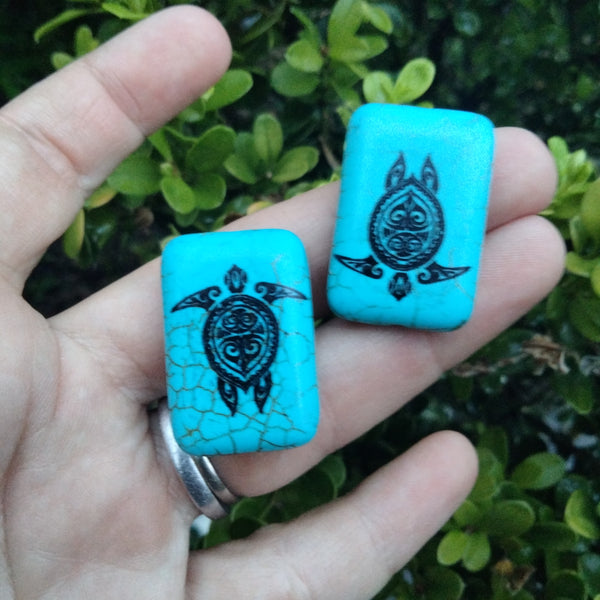 Blue Howlite Turtle Pendent