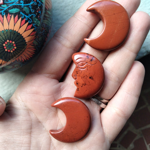 Red Jasper Crystal Moon