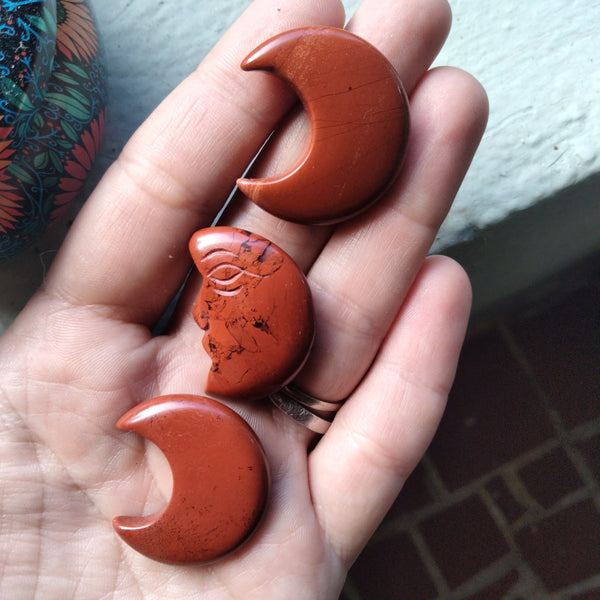 Red Jasper Crystal Moon