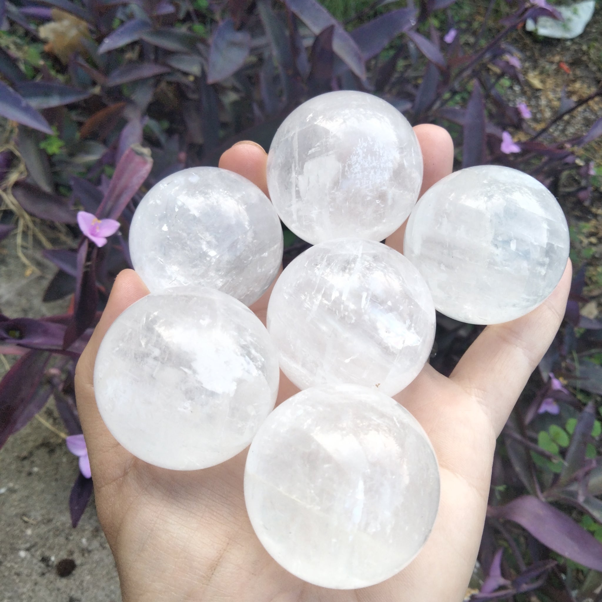 Merkabite calcite small sphere 1.5 in diameter