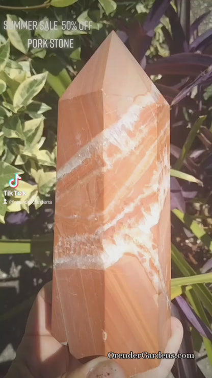Orange jasper infused limestone